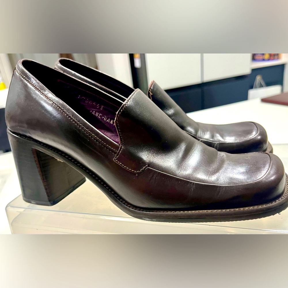 Kenneth Cole Espresso Platform Loafers, Size 8.